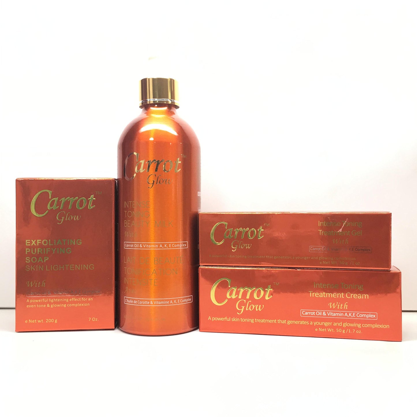 Carrot Glow Set Milk Soap Cream Gel